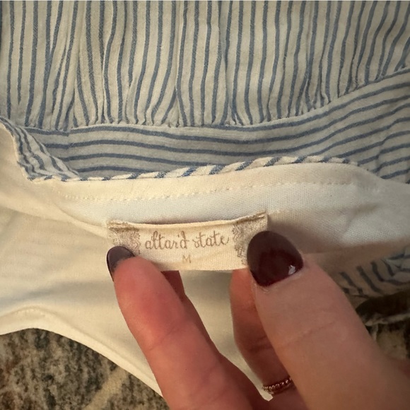 Altar’d State Mini Blue + White Striped Dress - Picture 2 of 2